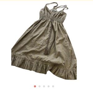 Olive green casual pullover tank top strap dress